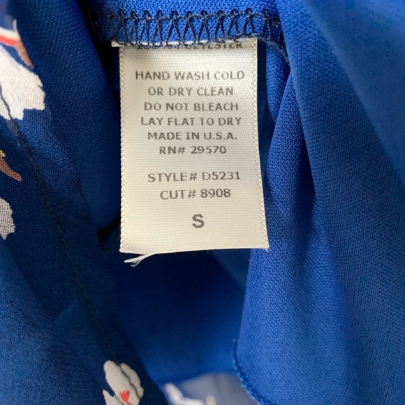 Navy with Floral Print Mini Dress - Picture 3 of 5